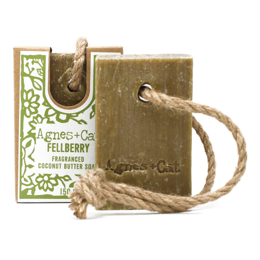 Agnes and Cat Coconut Butter Soap On A Rope Fellberry 150g ACSR-01
