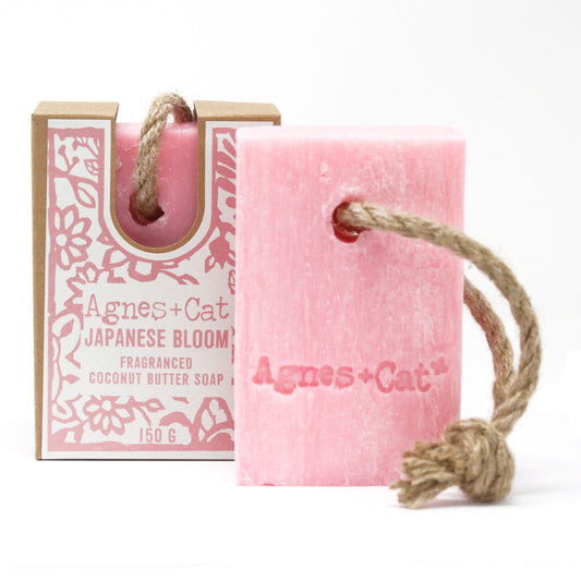 Agnes and Cat Coconut Butter Soap On A Rope Japanese Bloom 150g ACSR-10