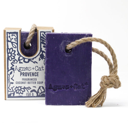Agnes and Cat Coconut Butter Soap On A Rope Provence 150g ACSR-12