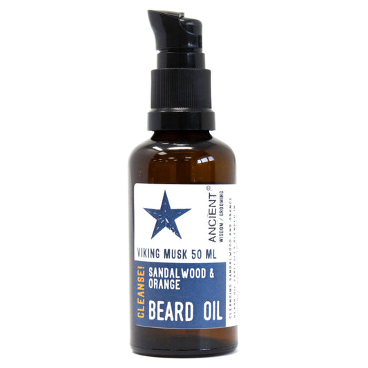 Pure Natural Beard Oil Viking Musk Cleanse 50ml BeardO-01